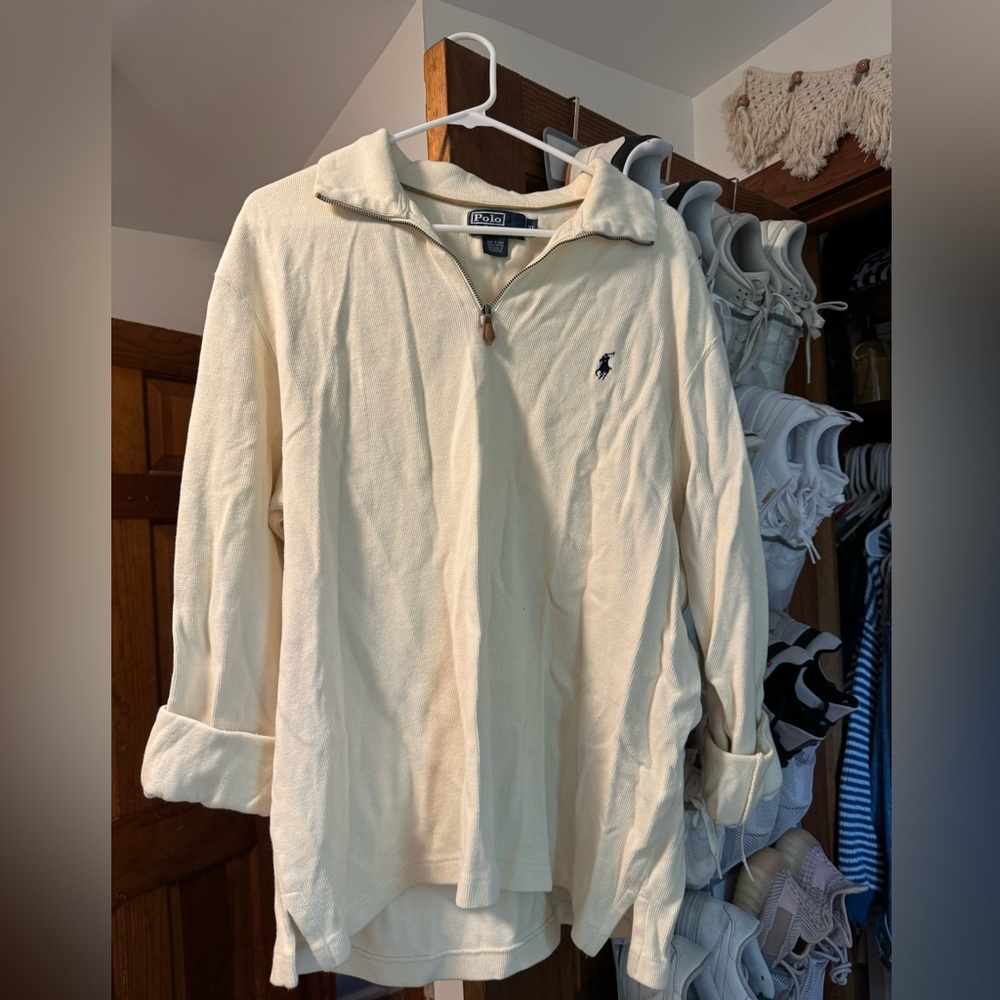 Men’s Cream Ralph Lauren Polo Quarter Zip